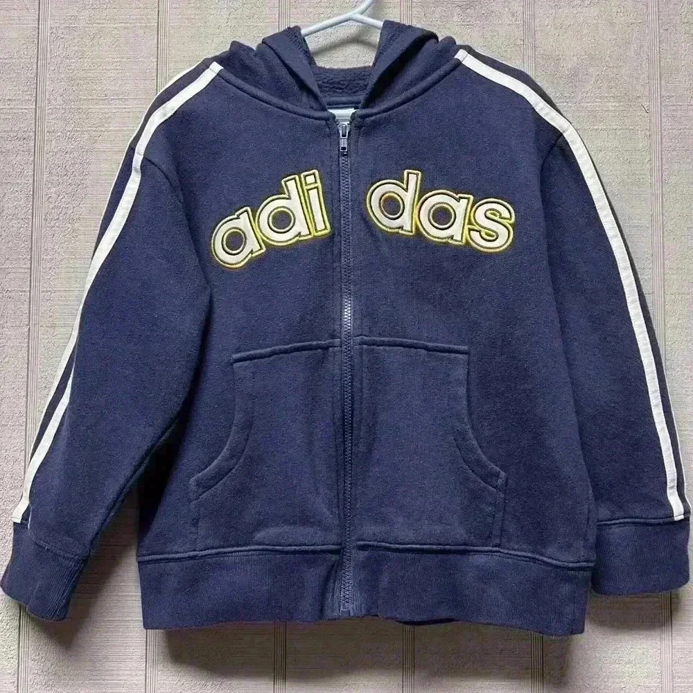 Adidas Girls Navy Blue Zip Up Hooded Jacket Size 5